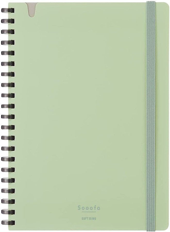 KOKUYO Graph Journal Notebook, Sooofa 7.2'' x 5.5'' Soft Ring Notebook for Women 4mm Grid Ruled, 80 Perforated Sheets, Green, B6 Notebook for Work Journals for Writing. Japan Import (SU-SV748S4-G) - Image 1